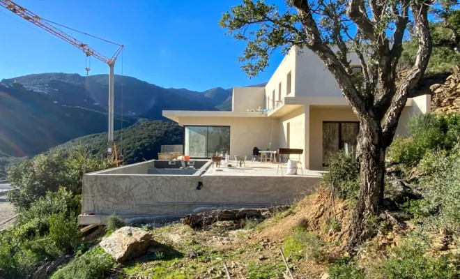 Electricien Bastia travaux villa en cours