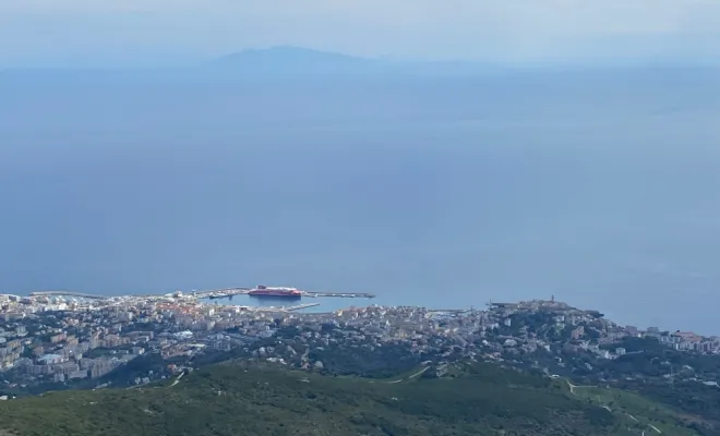 Chantier Antenne du Pinu vue sur Bastia